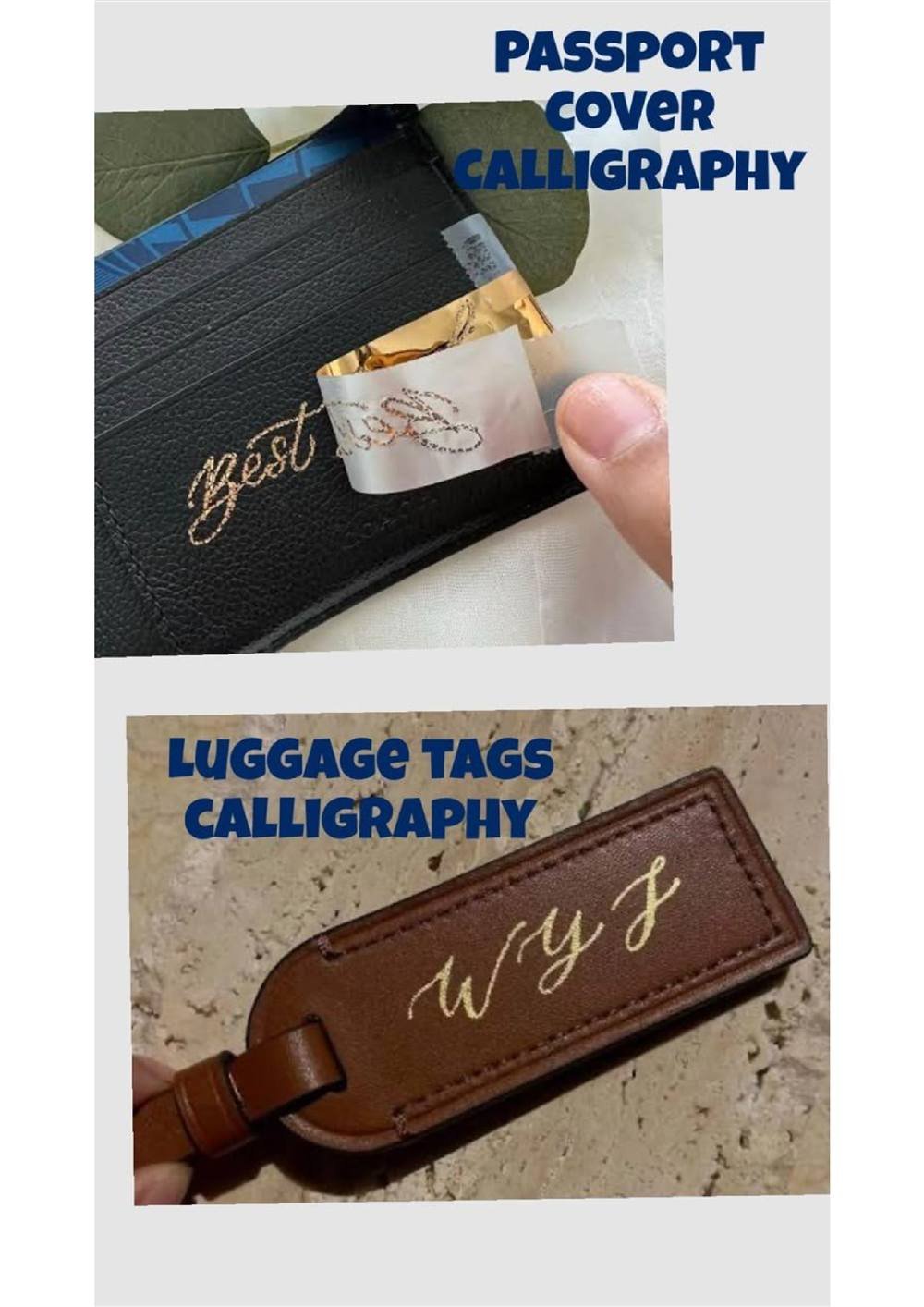 Calligraphy Luggage Tag Passport Carnival Stall
